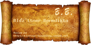 Blüttner Benedikta névjegykártya